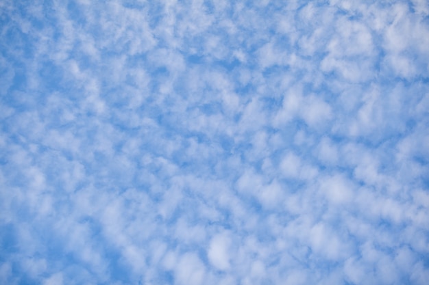 Grandes nuvens brancas em um close-up do céu azul. existe um lugar para o texto. o conceito de limpeza na natureza e cuidado com a natureza