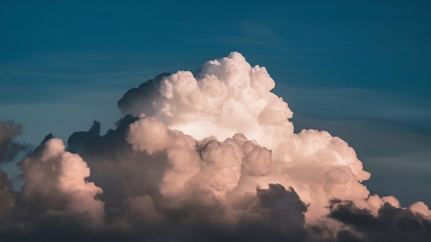 Grandes nuvens cinzentas em close-up