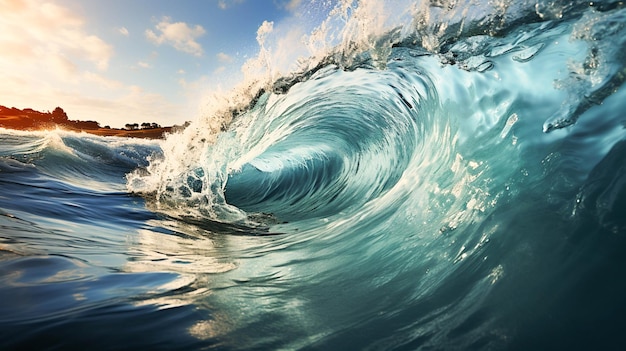 Las grandes olas del océano cierran el fondo