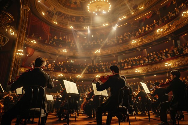 Foto grandes orquestras se apresentam em teatros opulentos