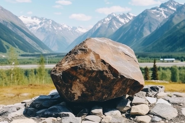 Grandes rocas se encuentran entre las montañas