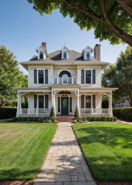 la grandeza de una casa de estilo victoriano rodeada de encanto histórico