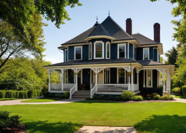 la grandeza de una casa de estilo victoriano rodeada de encanto histórico