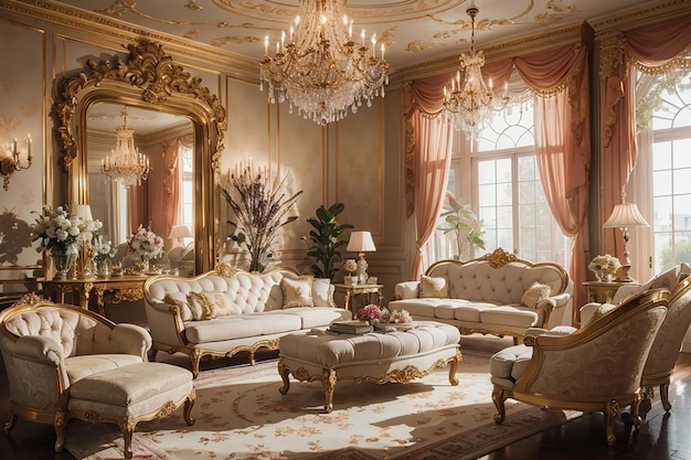 Grandeza victoriana Elegancia atemporal en la sala de estar
