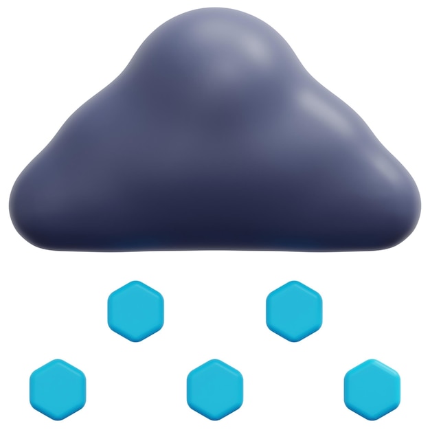 granizo 3d render icono ilustración