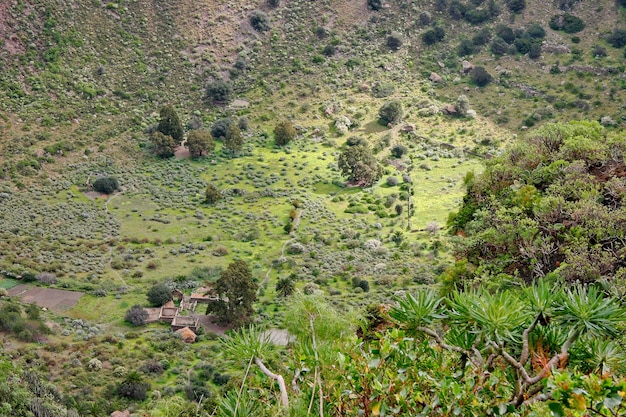 Granja abandonada en un cráter volcánico en Gran Canaria