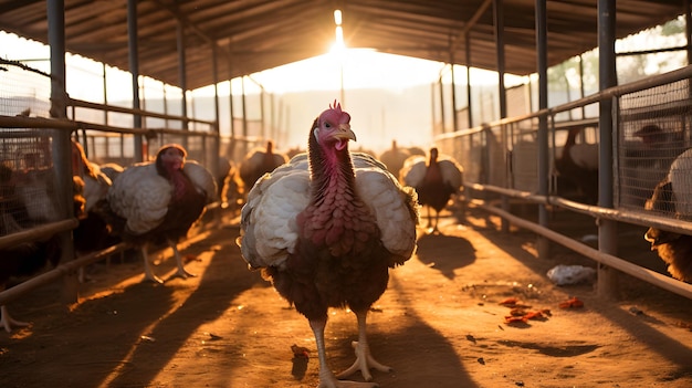 Granja de aves de pavo orgánico