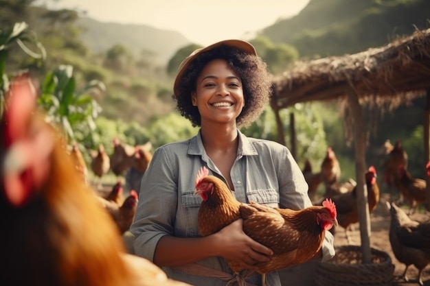 La granja avícola sostenible de mujeres negras promueve el crecimiento agrícola y la felicidad