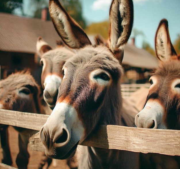 Granja de burros Esperando la carrera Rally de burros Las masas aplauden