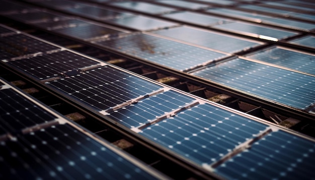 Granja de energía solar genera electricidad renovable limpia generada por IA