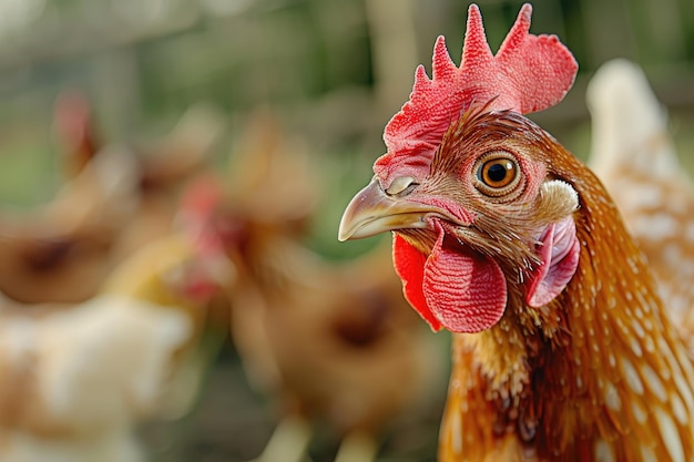 Granja de pollos orgánicos asiática que promueve la producción de alimentos naturales y saludables