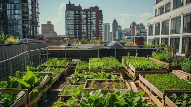 Foto granja urbana en los techos