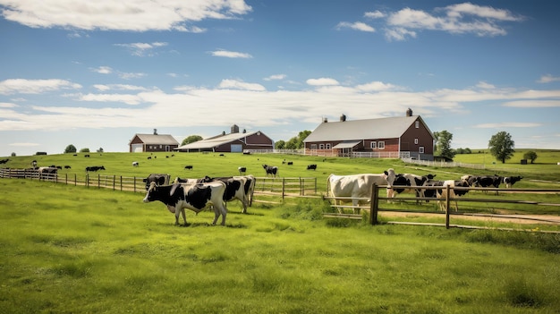 Foto granja de vacas lecheras