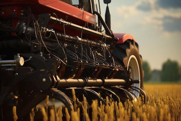 un granjero está trabajando en un campo de trigo.