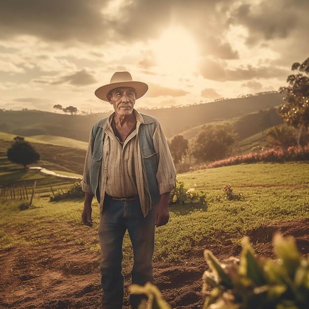 Foto granjeros colombianos trabalhando