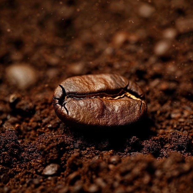 grano de café en un suelo de café