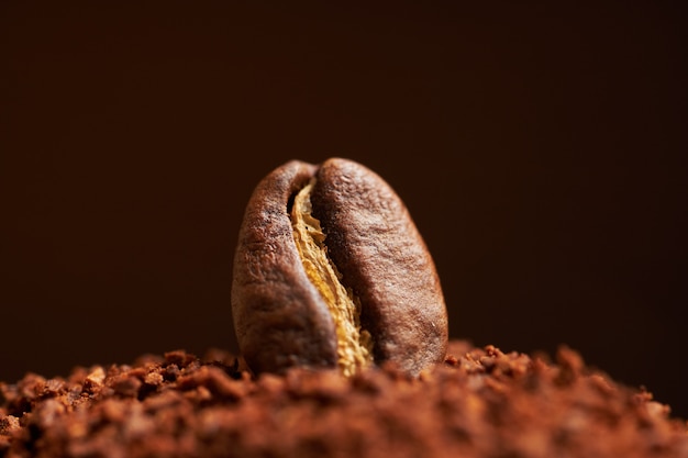 Grano de café en el suelo