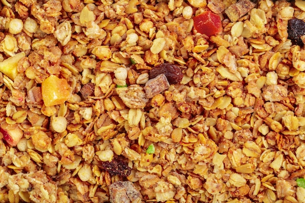 Granola assada caseira na assadeira comida de café da manhã