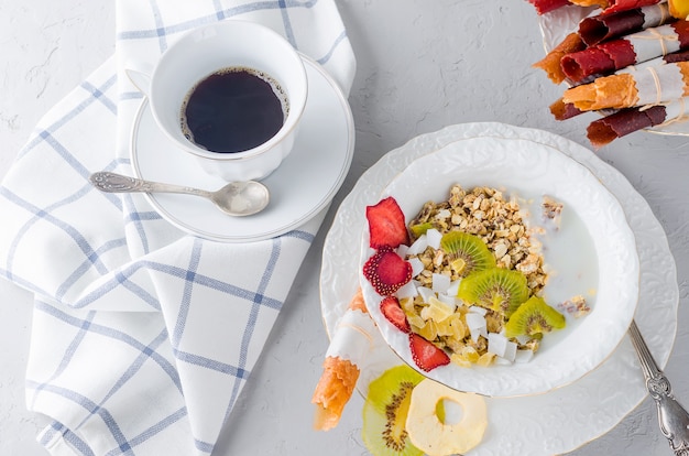 Foto granola casera para un desayuno saludable.