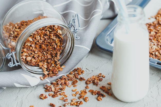 Granola casera ecológica con avena y nueces