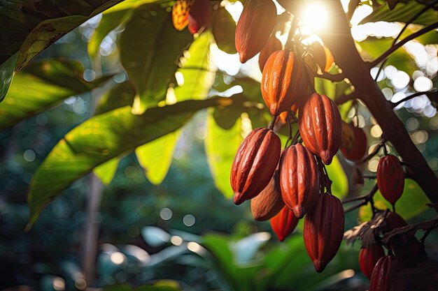 Los granos de cacao