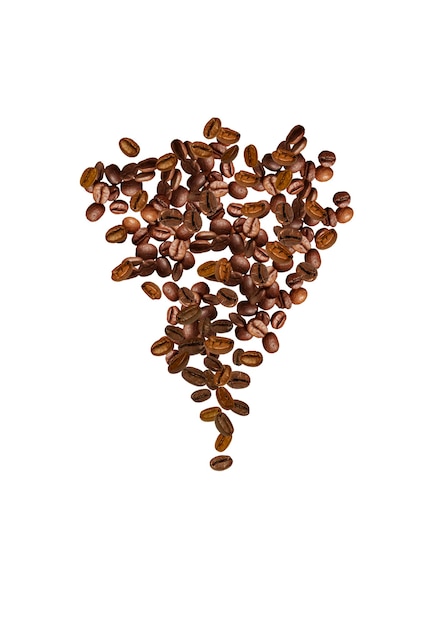 granos de cafe salpicando