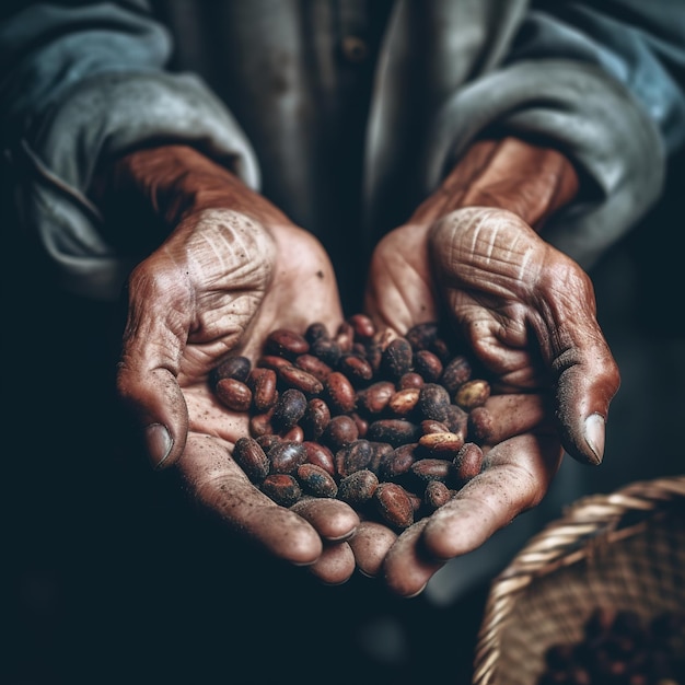 granos de café seleccionados a mano