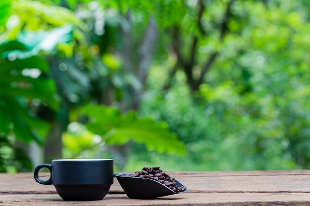 Granos de café taza de café energía