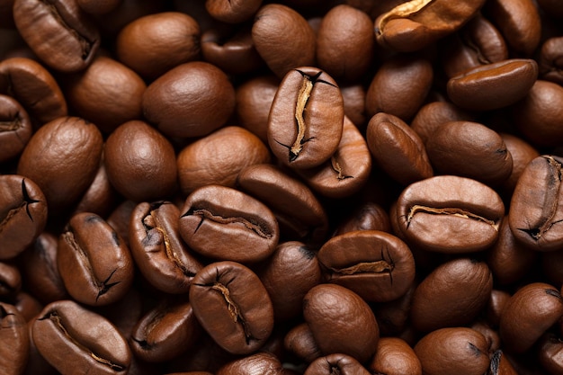 Grãos de café arábica recém-torrados de alta qualidade