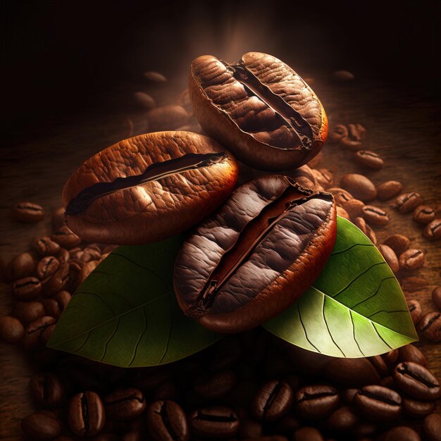grãos de café torrados generative ai