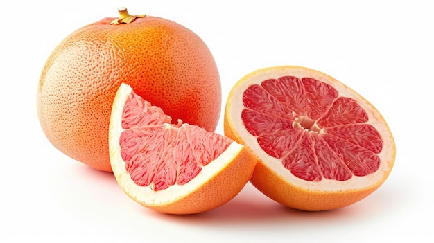 Grapefruit auf isoliertem weißem Hintergrund