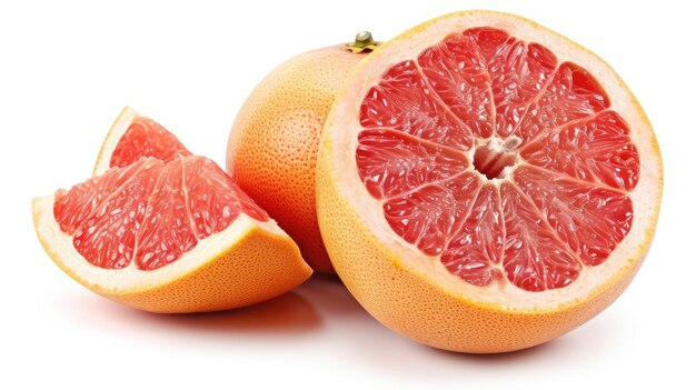 Grapefruit auf isoliertem weißem Hintergrund