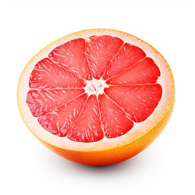 Grapefruit isoliert auf weißem Hintergrund Grapefruit-Zitrusfrucht-Beschneidungspfad Grapefruit-Hälfte-Makro