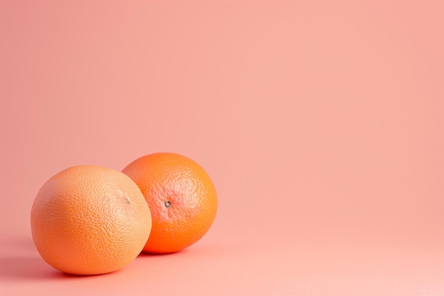 Grapefruits auf einem rosa Pfirsich-Hintergrund Kopierraum Sommer minimale Zusammensetzung Diät und gesunde Ernährung Konzept