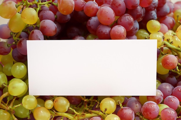 Foto grapes of design mockup de papel branco aumentado pelo juicy allure de uvas frescas