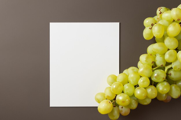 Foto grapes of design mockup de papel branco aumentado pelo juicy allure de uvas frescas