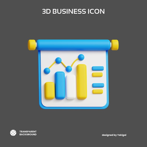 Graphische Präsentation 3D-Geschäfts-Symbol für uiux Web-App-Infographik usw.