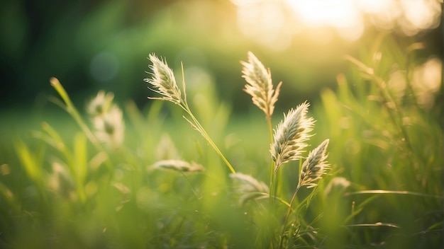 Gras, durch das die Sonne scheint