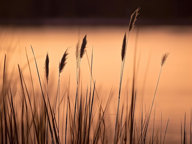 Gras vor einem See