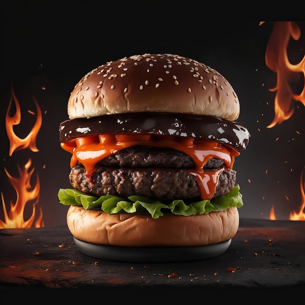 Grátis, as melhores imagens fotográficas de hambúrguer picante irão satisfazer seus desejos IA generativa