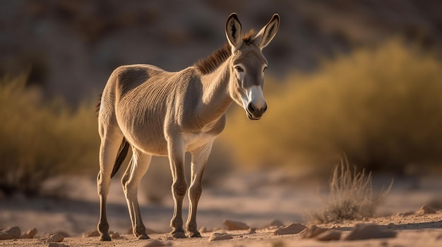 Grauer Esel in der Wildnis