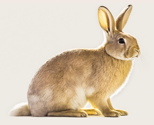 Grauer Hase auf weißem Hintergrund