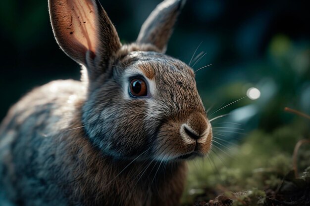 Grauer Hase im Wald Generative KI