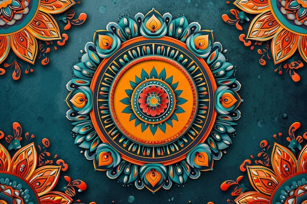 Grauer Hintergrund mit Mandala-Design