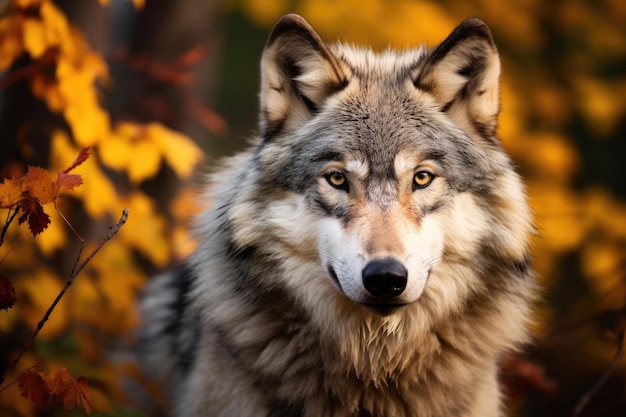 Grauer Wolf in freier Wildbahn