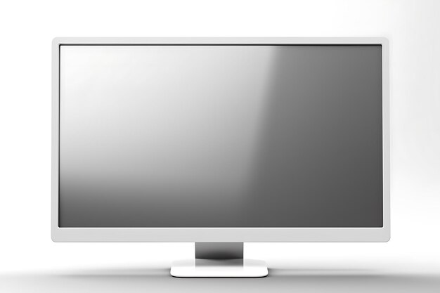 Foto graues minimal-computer-desktop-screen-digitalgerät mit designraum