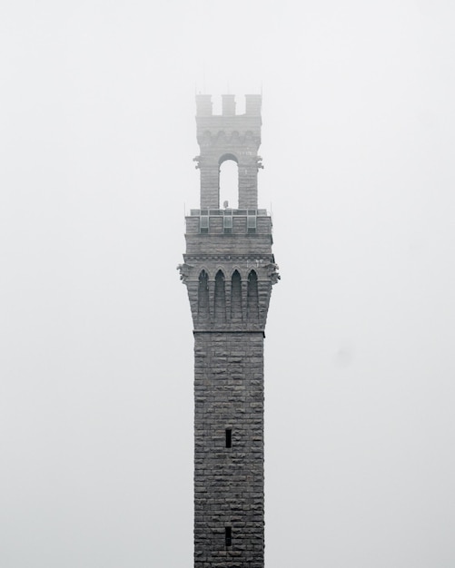 Graustufenaufnahme des Pilgrim Monument und des Provincetown Museum Tower in Massachusetts