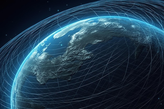 Gravedad planeta tierra concepto de ondas gravitacionales Antecedentes físicos y tecnológicos Diseño con cuadrícula de gravedad y deformación de línea de esferas Espacio-tiempo curvo En la teoría general de la relatividad