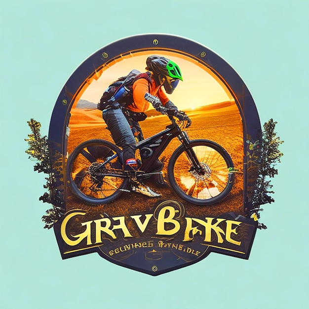 Foto gravel-bike-logo mit archetyp outlaw und entdecker hochwertiges bild