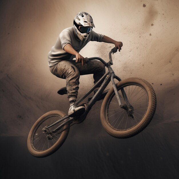 Foto gravitydefying bmx freestyle (gravity-widersetzender bmx-freestyle)